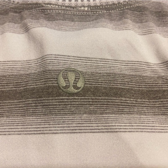 EUC Lululemon Think Fast Tank Capilano Stripe White Heathered Slate 4 / 6 - Picture 5 of 7